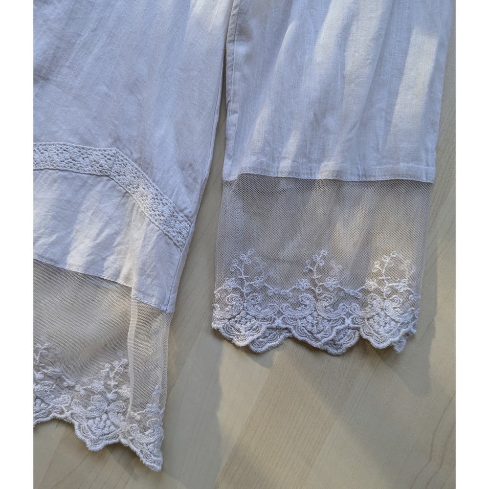 Sundance Lace Embroidered Peasant Princess Boho‎ Flute Sleeve Babydoll Tunic L - Picture 4 of 16